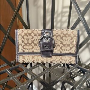 Tan and brown coach wallet